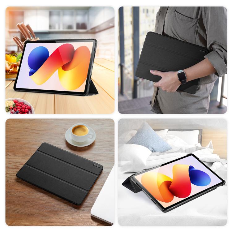 For Xiaomi Redmi Pad 2 Pro / Pad Pro 5G DUX DUCIS Domo Series Cloth Texture Magnetic Leather Tablet Case