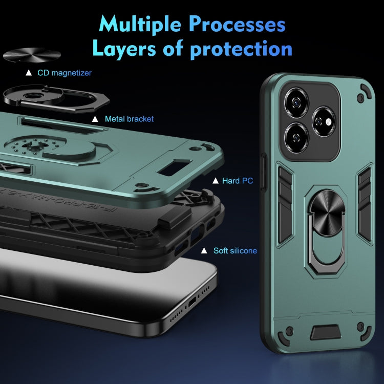 For ZTE Axon 60 Lite Shockproof Metal Ring Holder Phone Case
