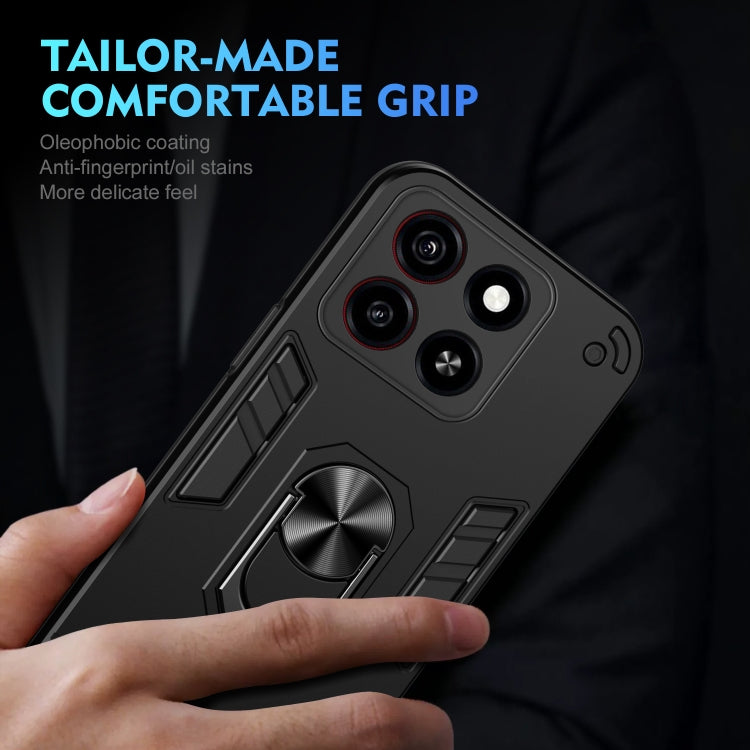 For ZTE Blade A35 / A55 Shockproof Metal Ring Holder Phone Case