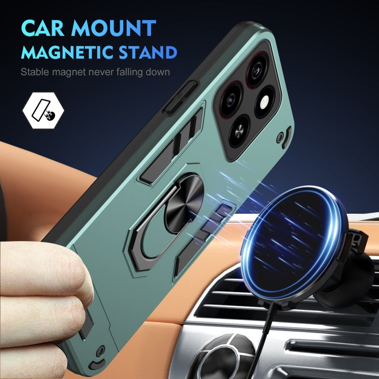 For ZTE Blade A35 / A55 Shockproof Metal Ring Holder Phone Case