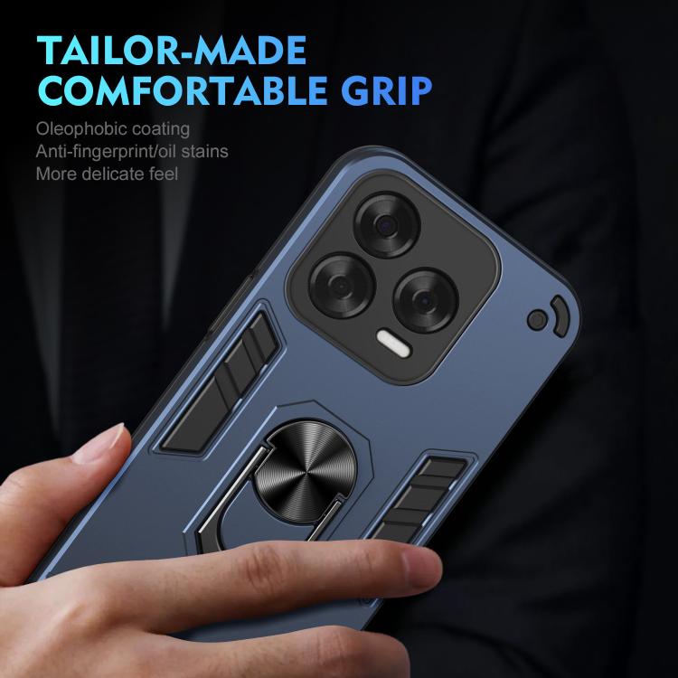 For ZTE Blade V70 Vita Shockproof Metal Ring Holder Phone Case