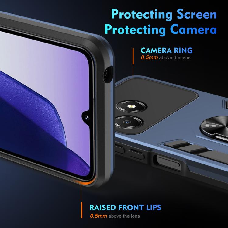 For ZTE Blade A36 4G Shockproof Metal Ring Holder Phone Case