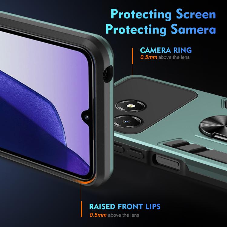For ZTE Blade A36 4G Shockproof Metal Ring Holder Phone Case