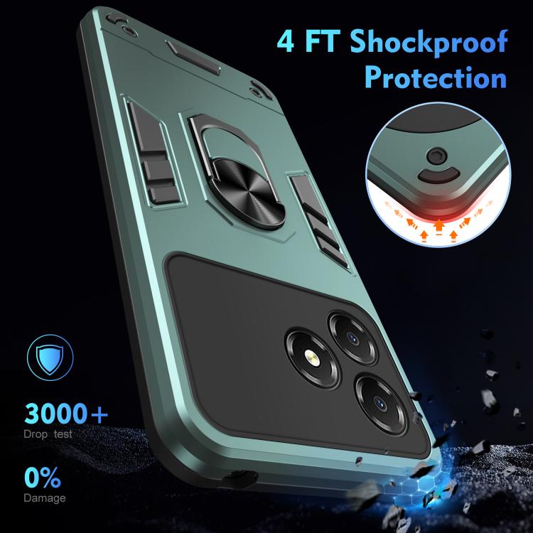 For ZTE Blade A36 4G Shockproof Metal Ring Holder Phone Case