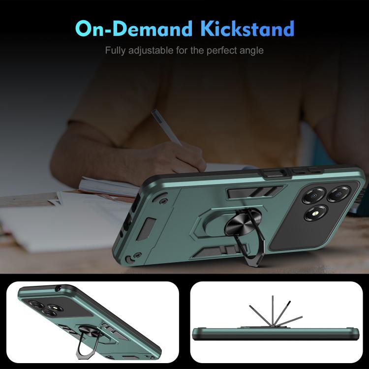 For ZTE Blade A36 4G Shockproof Metal Ring Holder Phone Case