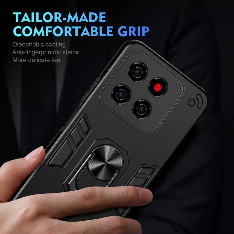 For ZTE Blade A56 4G Shockproof Metal Ring Holder Phone Case