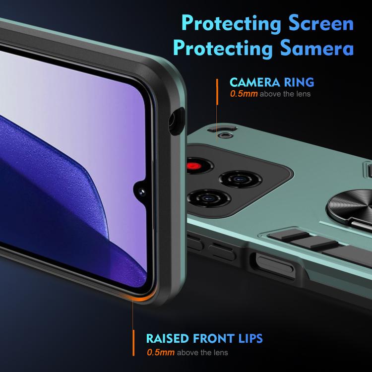 For ZTE Blade A56 4G Shockproof Metal Ring Holder Phone Case
