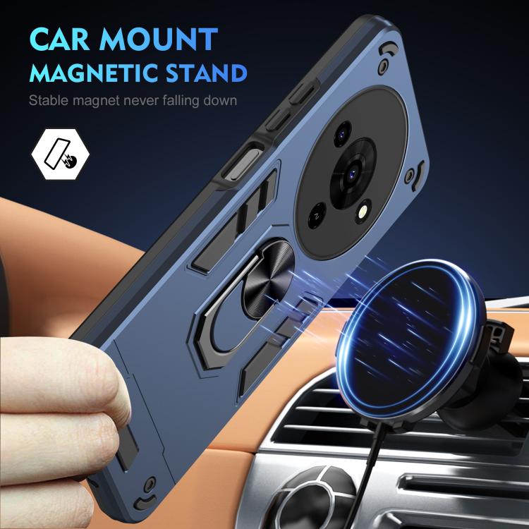 For ZTE Blade A76 4G Shockproof Metal Ring Holder Phone Case