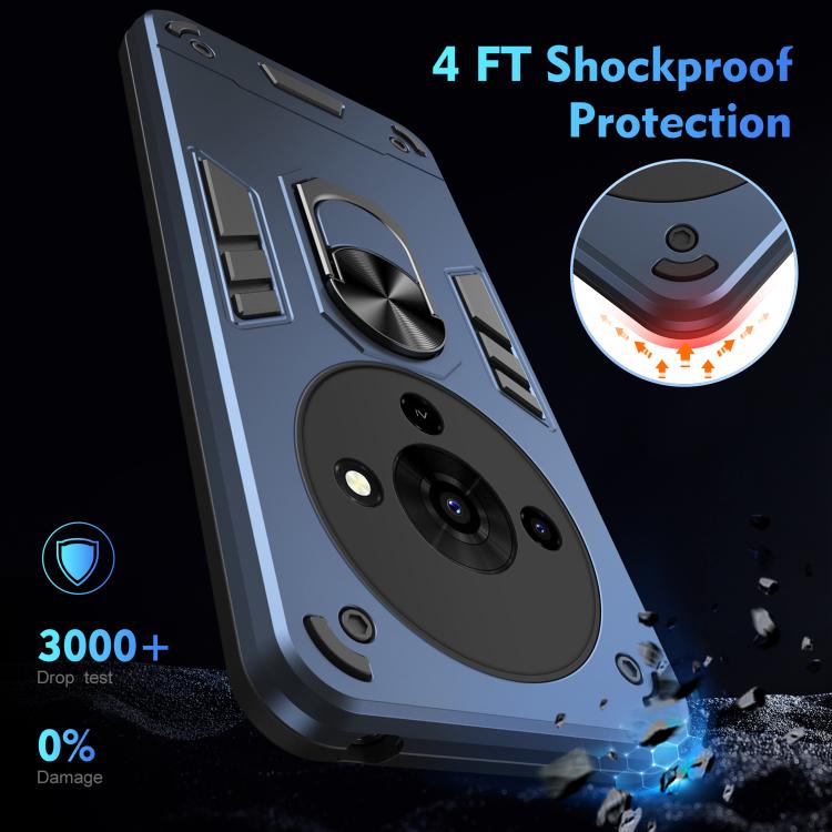 For ZTE Blade A76 4G Shockproof Metal Ring Holder Phone Case
