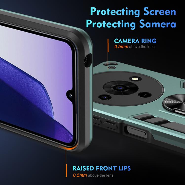 For ZTE Blade A76 4G Shockproof Metal Ring Holder Phone Case