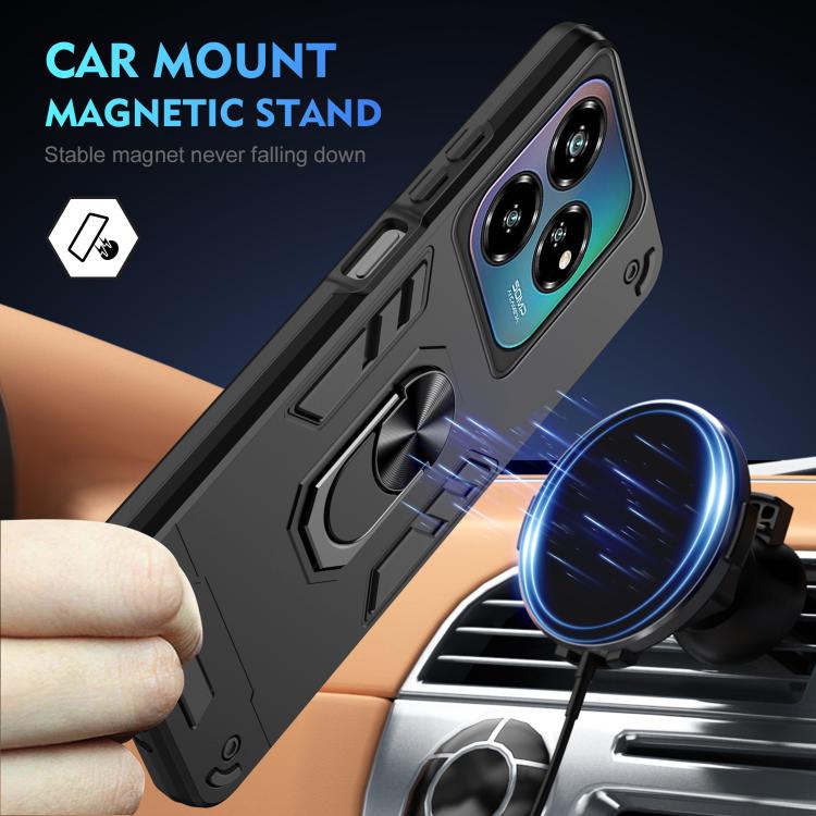 For ZTE Blade A75 4G Shockproof Metal Ring Holder Phone Case