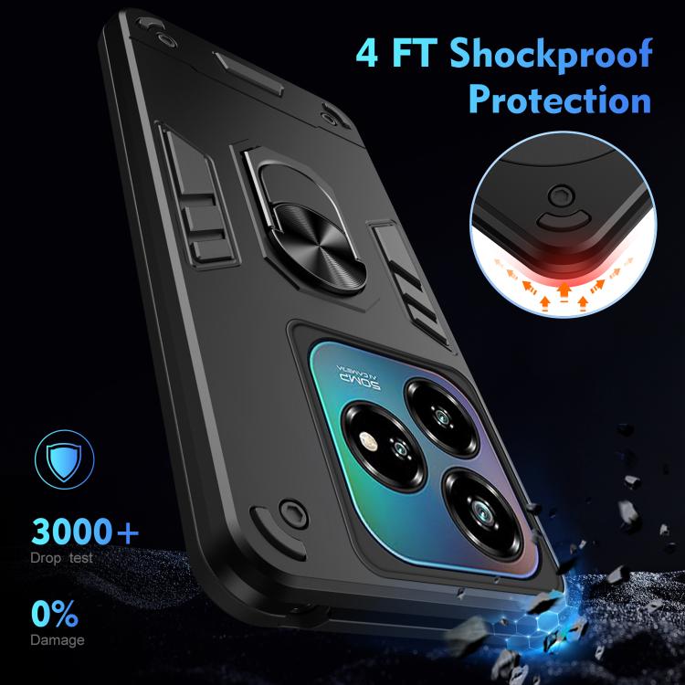 For ZTE Blade A75 4G Shockproof Metal Ring Holder Phone Case