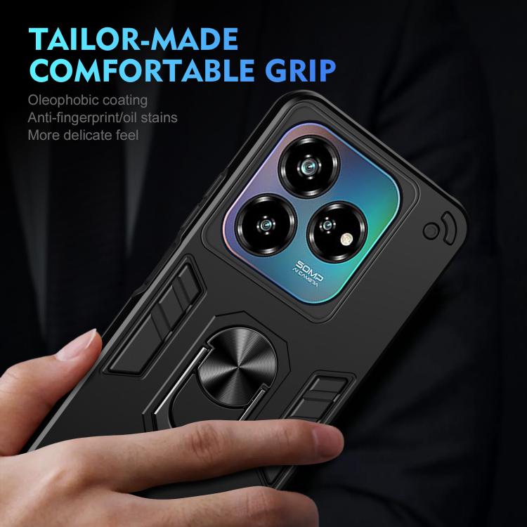 For ZTE Blade A75 4G Shockproof Metal Ring Holder Phone Case