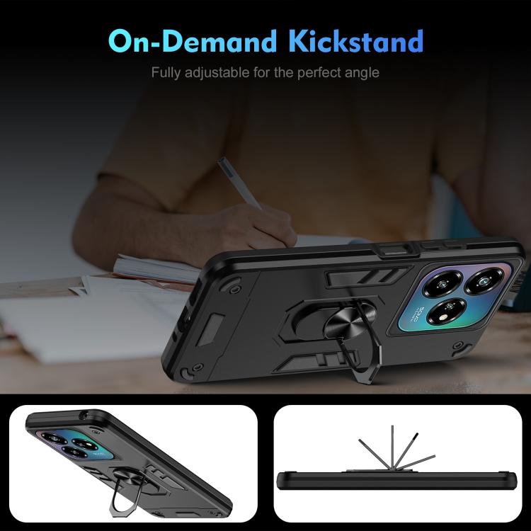 For ZTE Blade A75 4G Shockproof Metal Ring Holder Phone Case