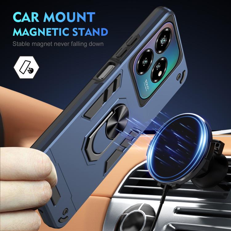 For ZTE Blade A75 4G Shockproof Metal Ring Holder Phone Case