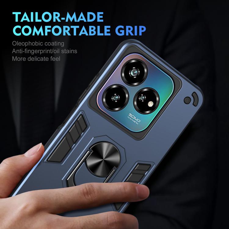 For ZTE Blade A75 4G Shockproof Metal Ring Holder Phone Case
