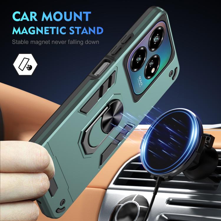 For ZTE Blade A75 4G Shockproof Metal Ring Holder Phone Case