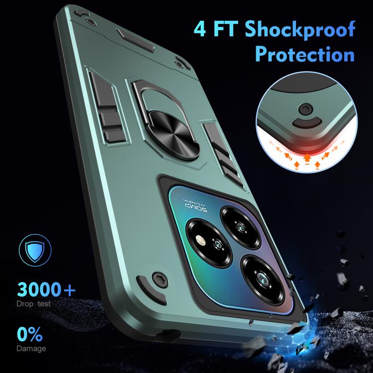 For ZTE Blade A75 4G Shockproof Metal Ring Holder Phone Case