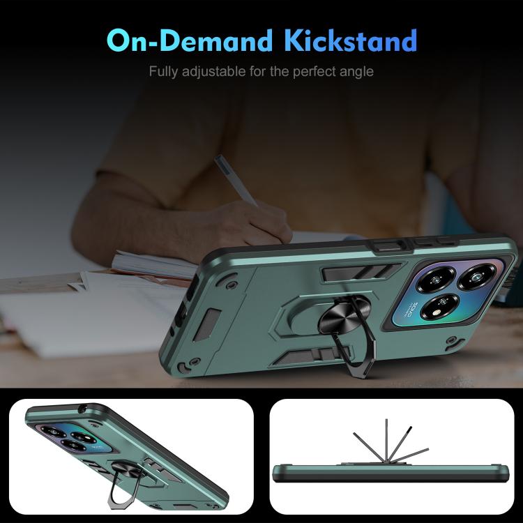 For ZTE Blade A75 4G Shockproof Metal Ring Holder Phone Case