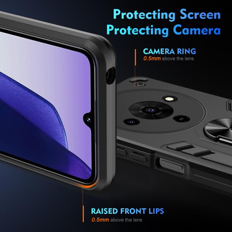 For ZTE Blade A76 5G Shockproof Metal Ring Holder Phone Case