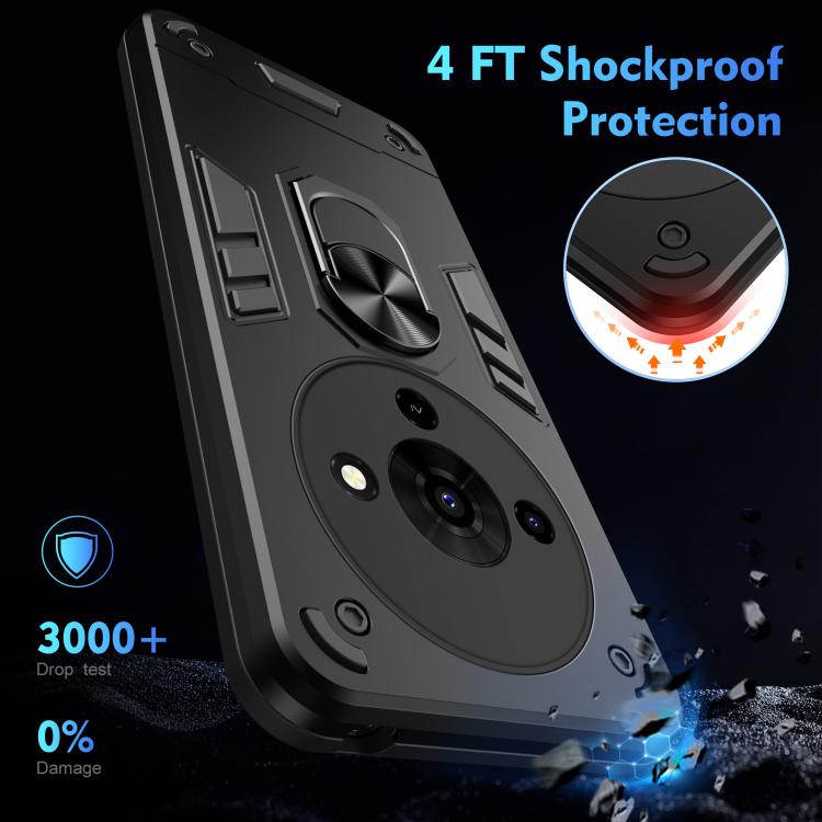 For ZTE Blade A76 5G Shockproof Metal Ring Holder Phone Case