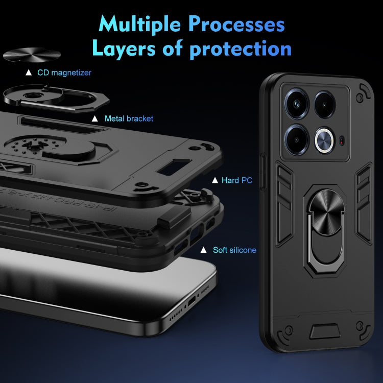 For Infinix Note 40 Shockproof Metal Ring Holder Phone Case