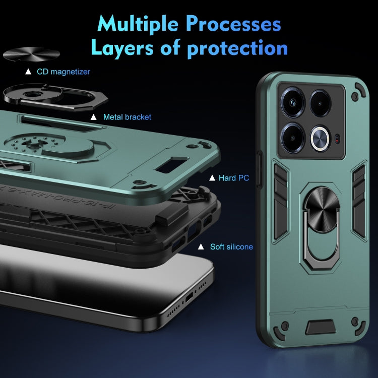 For Infinix Note 40 Shockproof Metal Ring Holder Phone Case