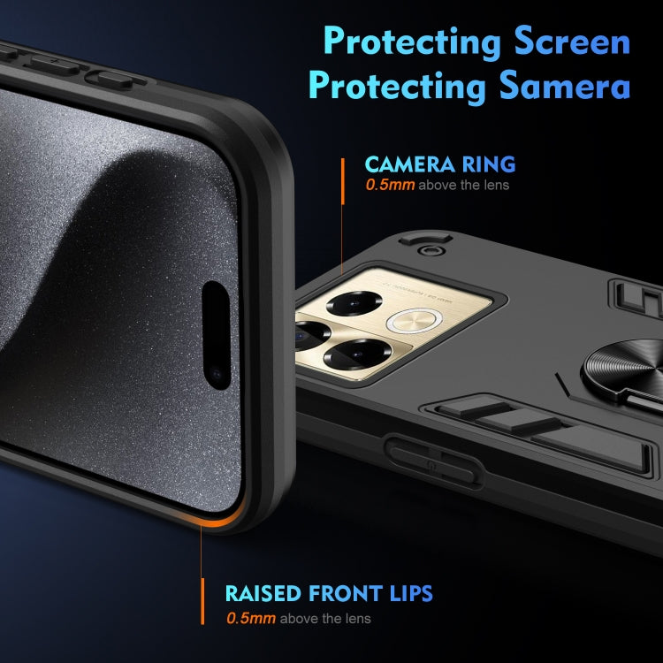 For Infinix Note 40 Pro 4G Shockproof Metal Ring Holder Phone Case