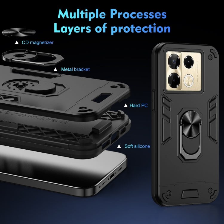 For Infinix Note 40 Pro 4G Shockproof Metal Ring Holder Phone Case