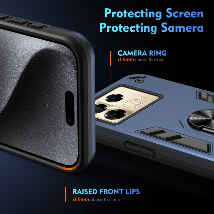 For Infinix Note 40 Pro 4G Shockproof Metal Ring Holder Phone Case