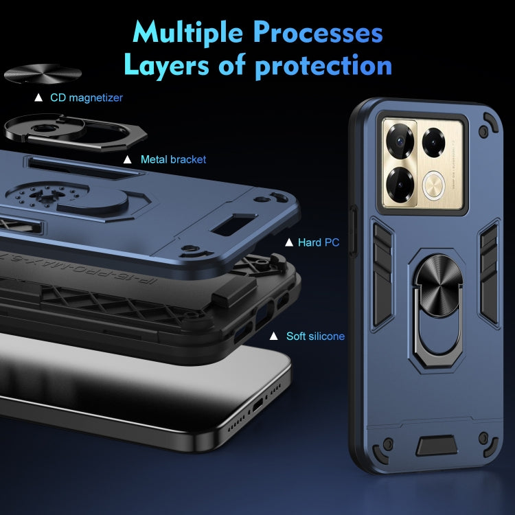 For Infinix Note 40 Pro 4G Shockproof Metal Ring Holder Phone Case