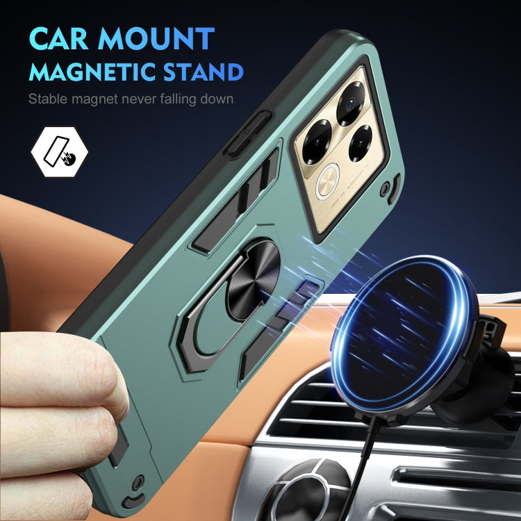 For Infinix Note 40 Pro 4G Shockproof Metal Ring Holder Phone Case
