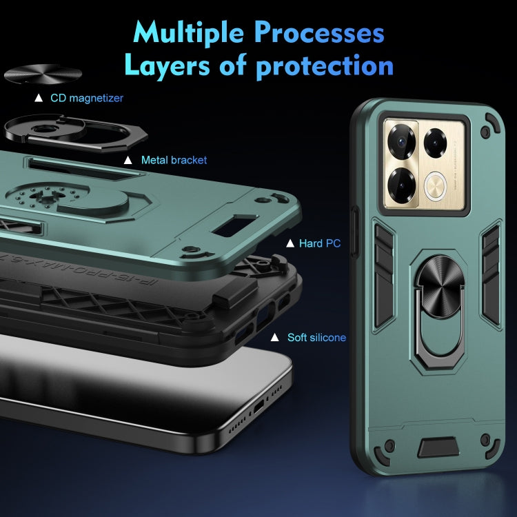 For Infinix Note 40 Pro 4G Shockproof Metal Ring Holder Phone Case