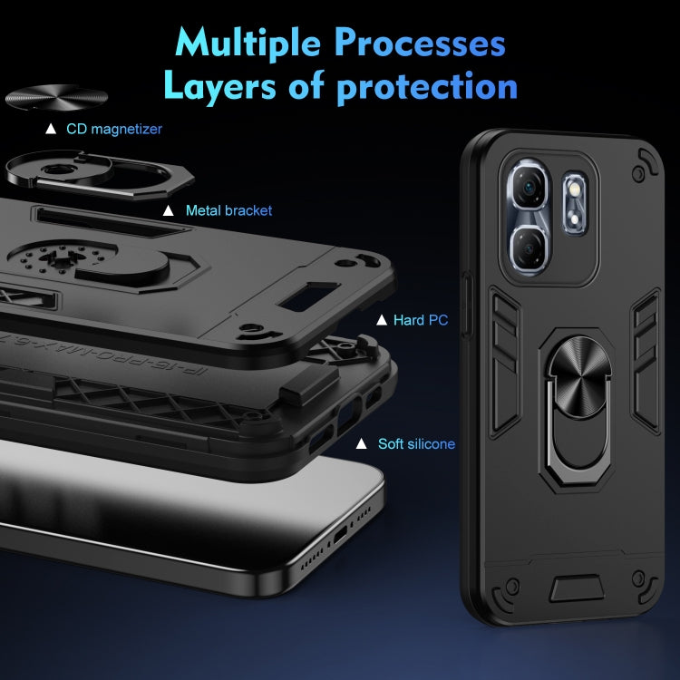 For Infinix Hot 50i Shockproof Metal Ring Holder Phone Case