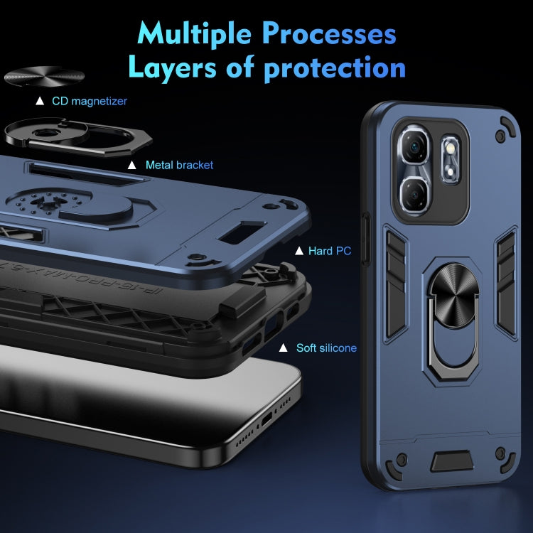 For Infinix Hot 50i Shockproof Metal Ring Holder Phone Case