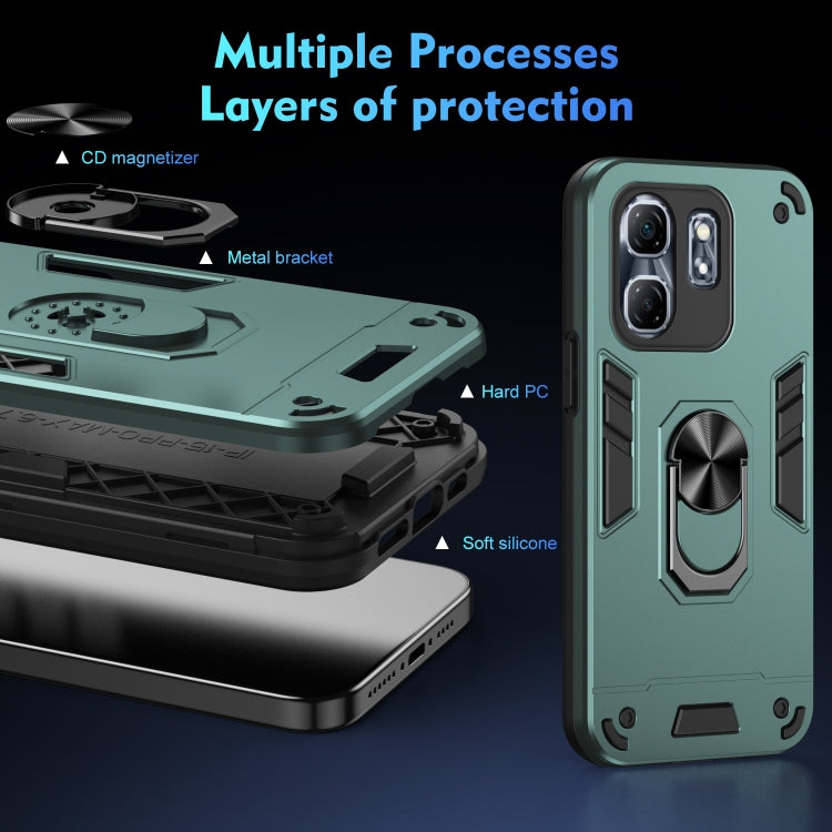 For Infinix Hot 50i Shockproof Metal Ring Holder Phone Case
