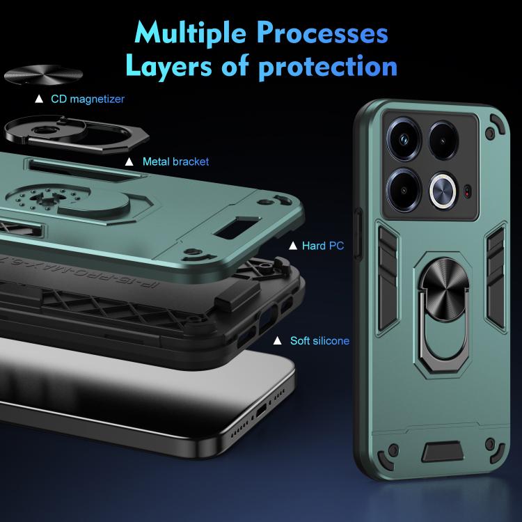 For Infinix Note 40 5G Shockproof Metal Ring Holder Phone Case