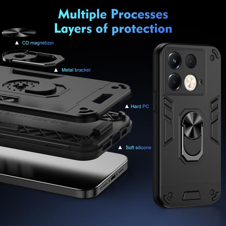 For Infinix Note 40S Shockproof Metal Ring Holder Phone Case