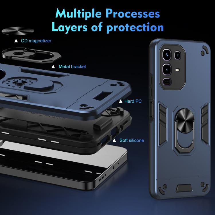 For Infinix Note 50 Pro 4G Shockproof Metal Ring Holder Phone Case