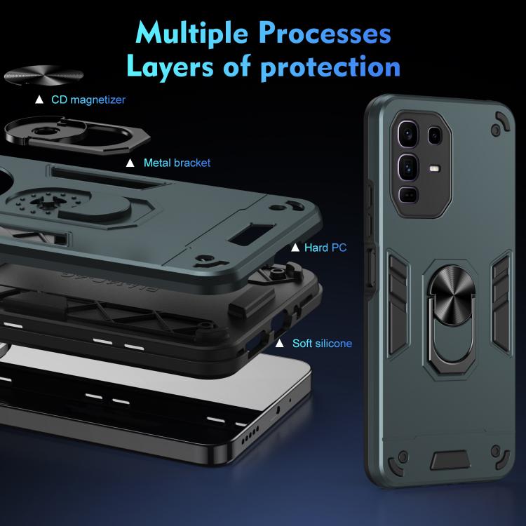 For Infinix Note 50 Pro+ Shockproof Metal Ring Holder Phone Case