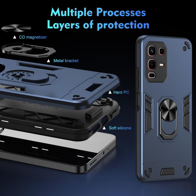 For Infinix Note 50s Shockproof Metal Ring Holder Phone Case