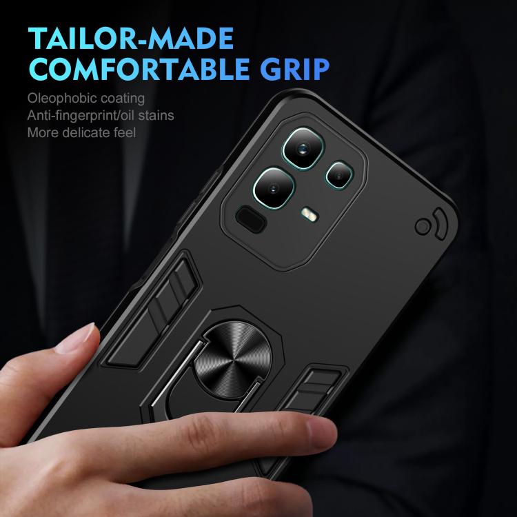 For Infinix Note 50x Shockproof Metal Ring Holder Phone Case