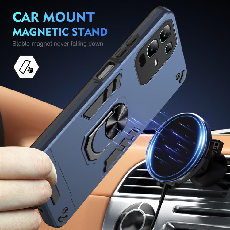 For Infinix Note 50x Shockproof Metal Ring Holder Phone Case