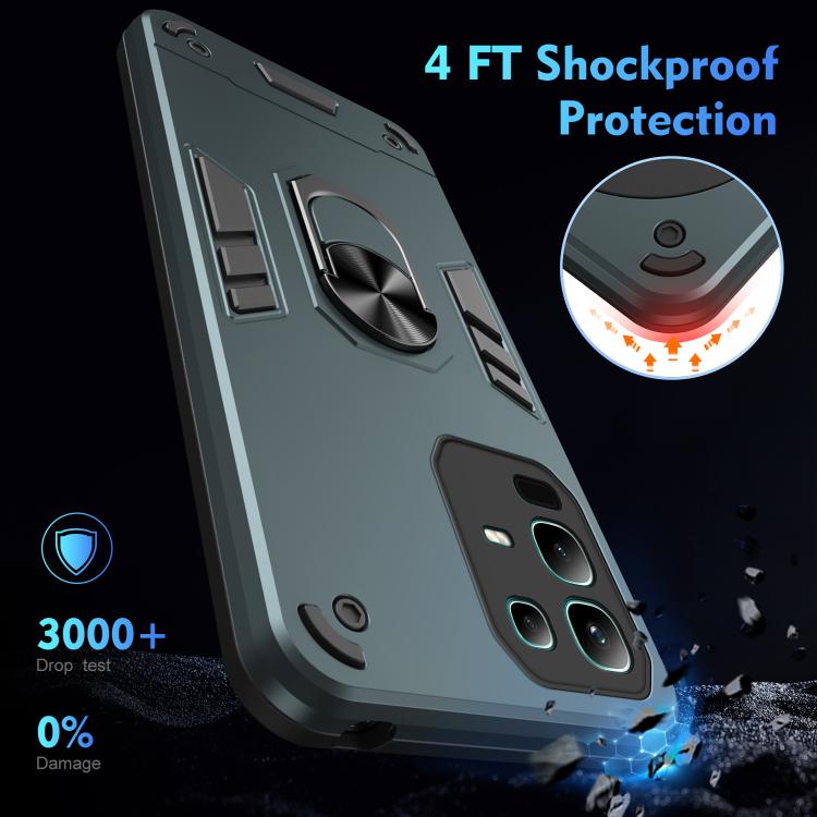 For Infinix Note 50x Shockproof Metal Ring Holder Phone Case