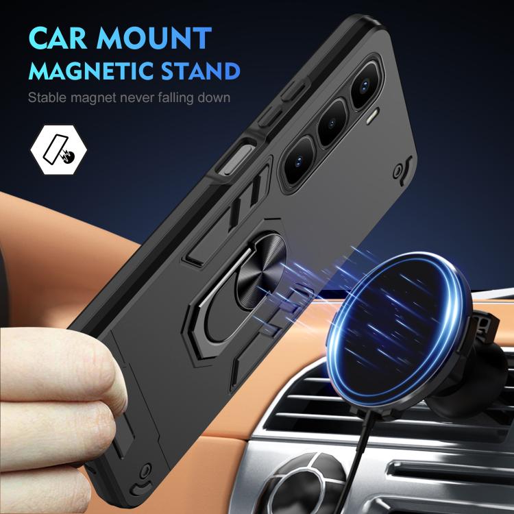 For Infinix Hot 60 Pro+ 4G Shockproof Metal Ring Holder Phone Case
