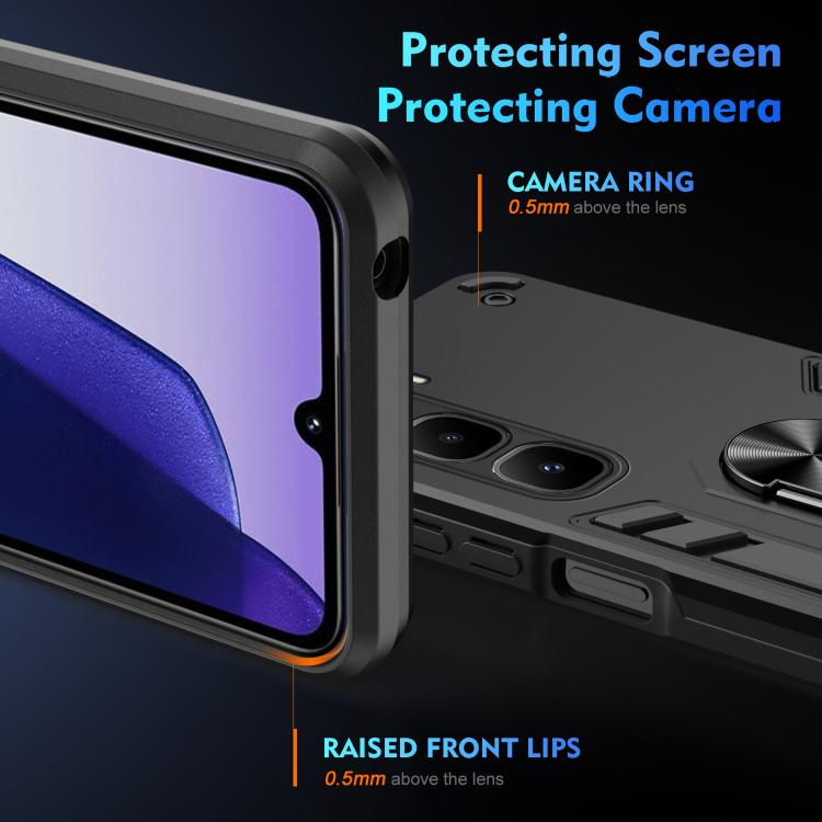 For Infinix Hot 60 Pro+ 4G Shockproof Metal Ring Holder Phone Case