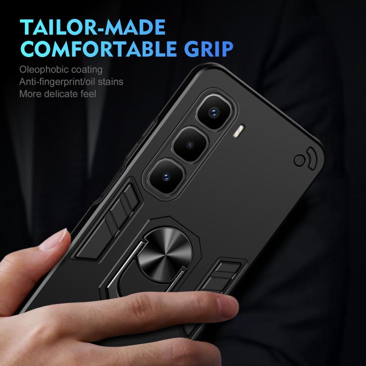 For Infinix Hot 60 Pro+ 4G Shockproof Metal Ring Holder Phone Case