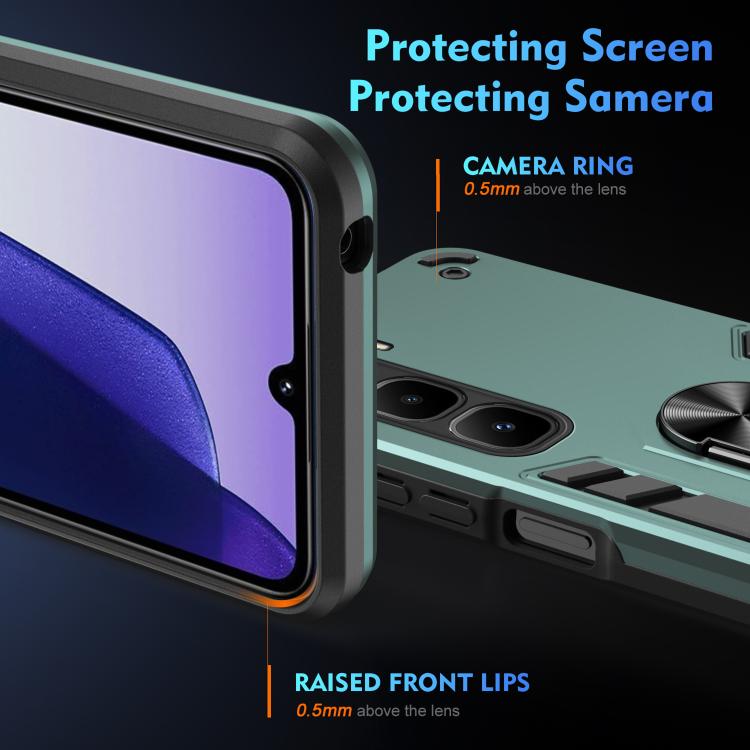 For Infinix Hot 60 Pro+ 4G Shockproof Metal Ring Holder Phone Case