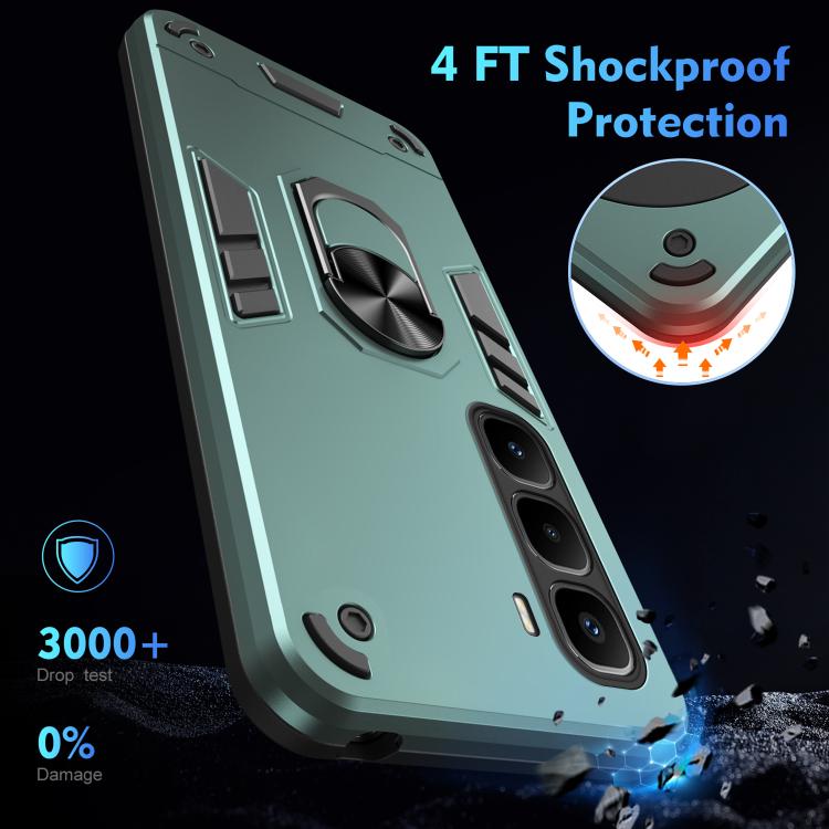 For Infinix Hot 60 Pro+ 4G Shockproof Metal Ring Holder Phone Case