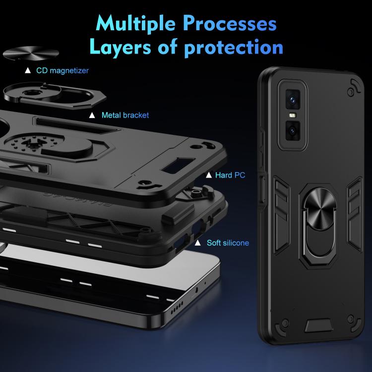For Infinix GT 30 Pro Shockproof Metal Ring Holder Phone Case